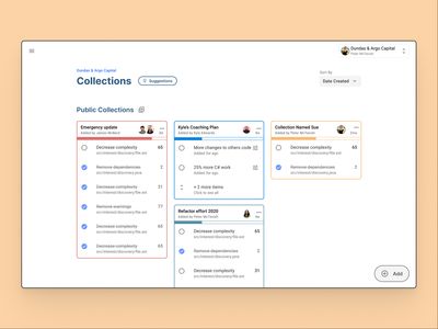 Collections overview tracks actionable items and objectives
