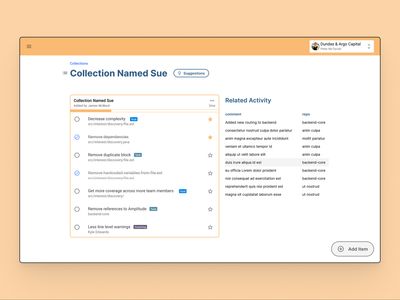 Single collection detailed view displays all recent development activity related to collection items