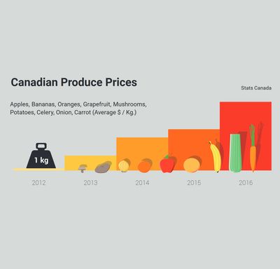Data visualization and illustrations for Canadian Produce Prices