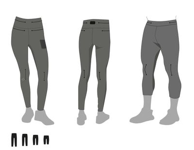 Base layer with sensors to detect knee and him articulation