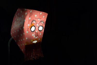 Red polka dot lampshade