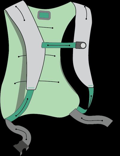 Vest concept all laced up with sensors