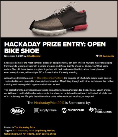 Top 20 finalist for HackadayPrize2017 'Anything Goes' category