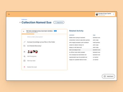 Item detail menu where the type of objective, related file or folder, assignees and due dates are managed. Recent activity related to that objective is shown